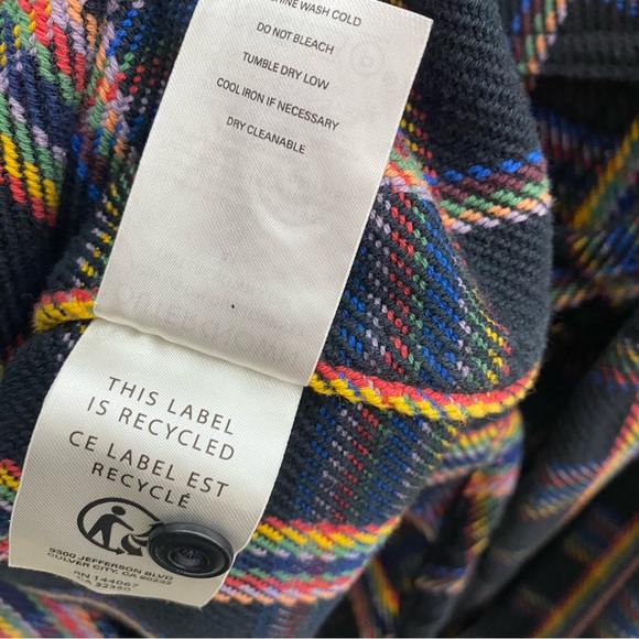 Outerknown Blanket Shirt True Black Rainbow Plaid - Picture 6 of 7